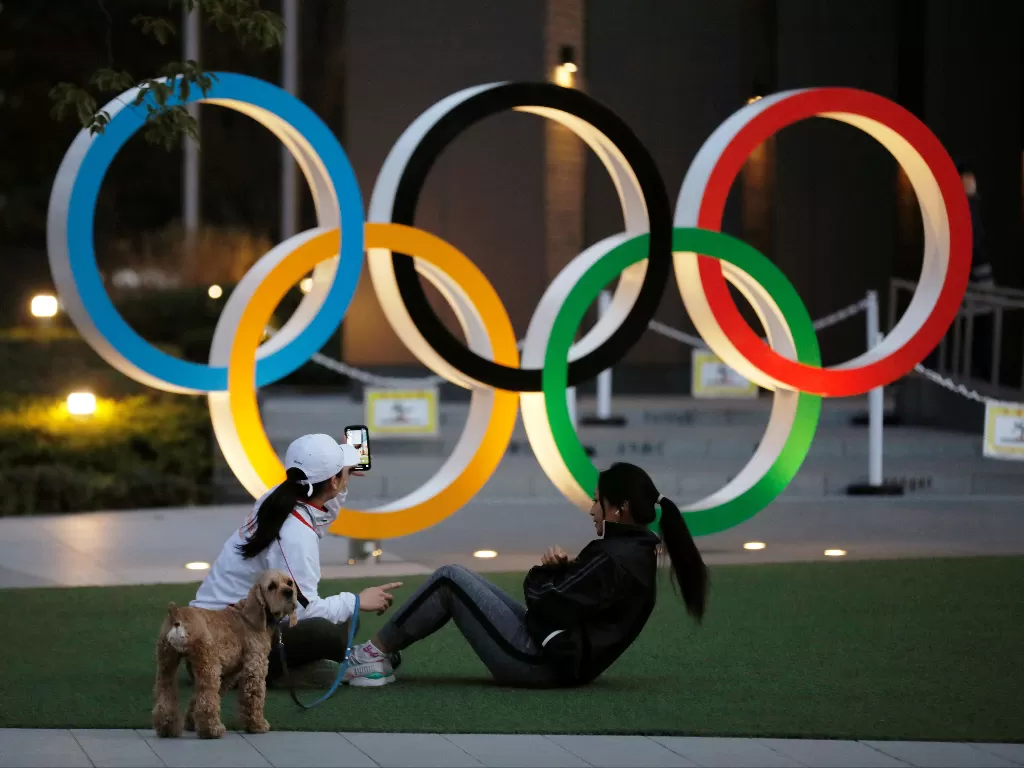 Ilustrasi cincin olimpiade Tokyo. (REUTERS/Kim Kyung-Hoon)