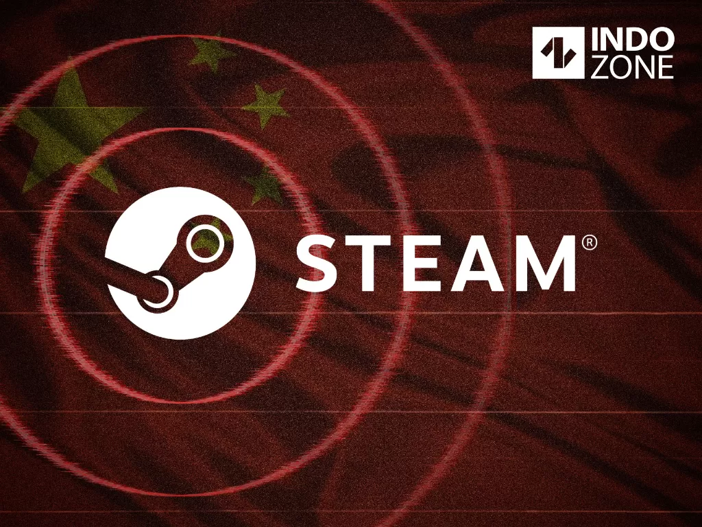 Ilustrasi logo layanan toko game online Steam milik Valve (Ilustrasi/INDOZONE/Ferry Andika)