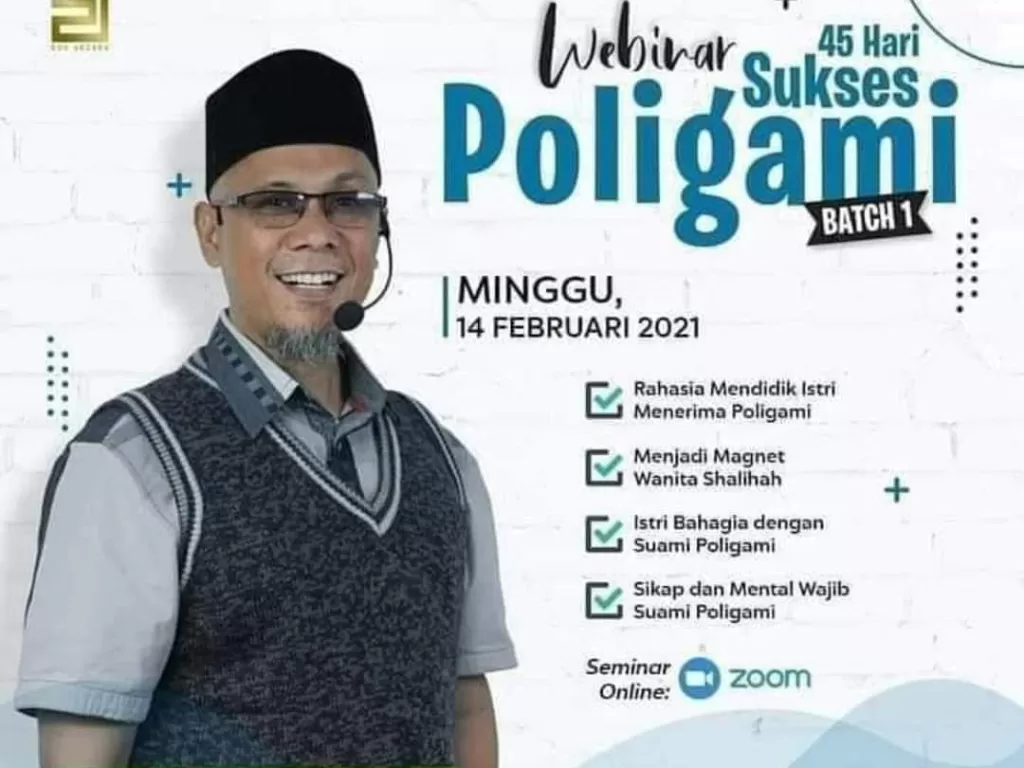 Webinar Poligami oleh Coach Hafidin. (Ist)