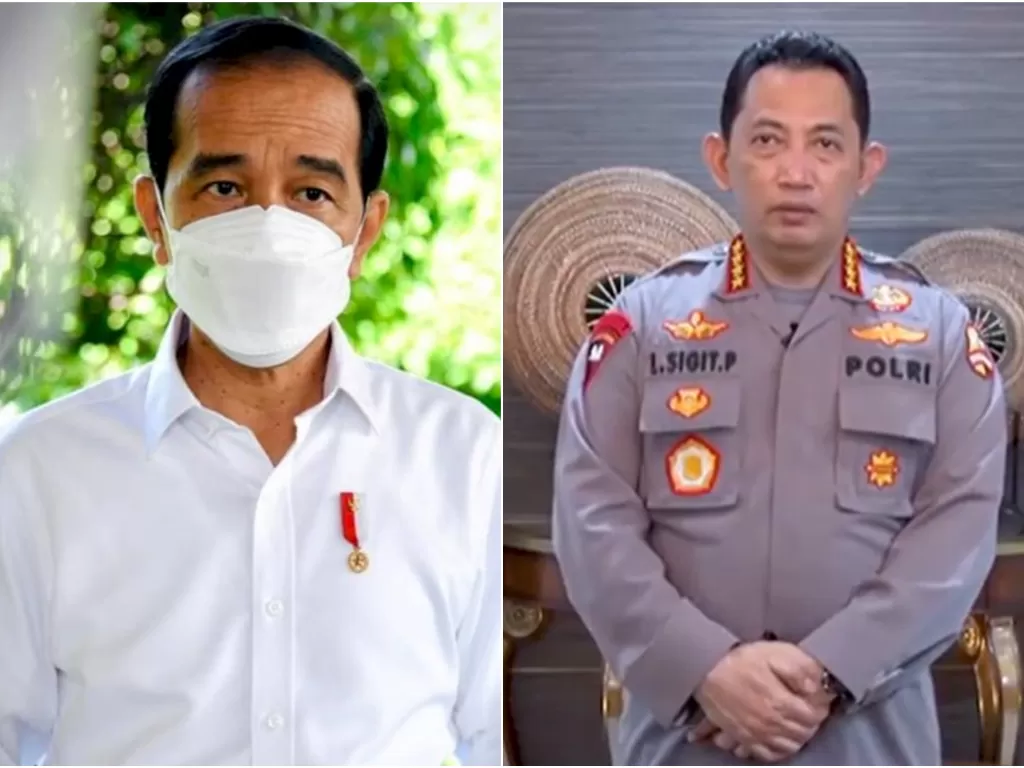 Presiden Jokowi (kiri) dan Kapolri Listyo Sigit Prabowo (kanan). (Instagram)