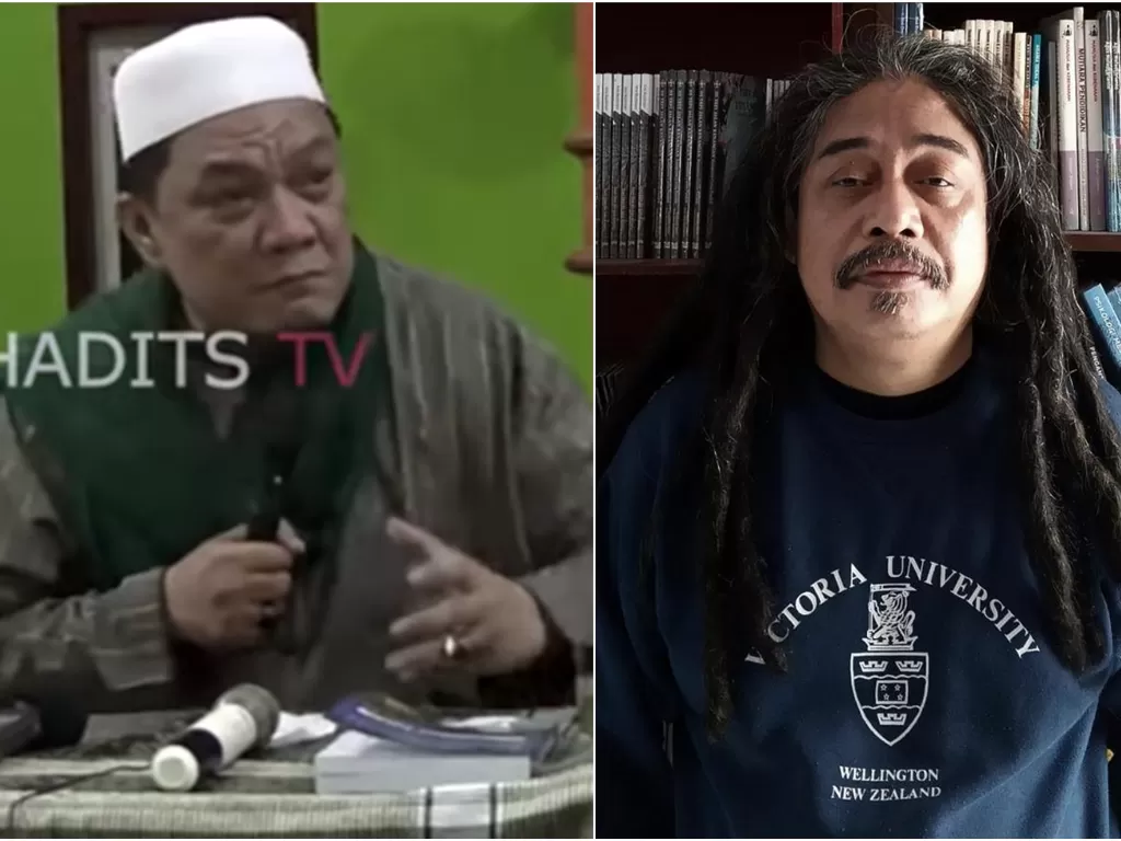 Ustaz Yahya Waloni (kiri), Saut Situmorang (kanan). (Facebook)