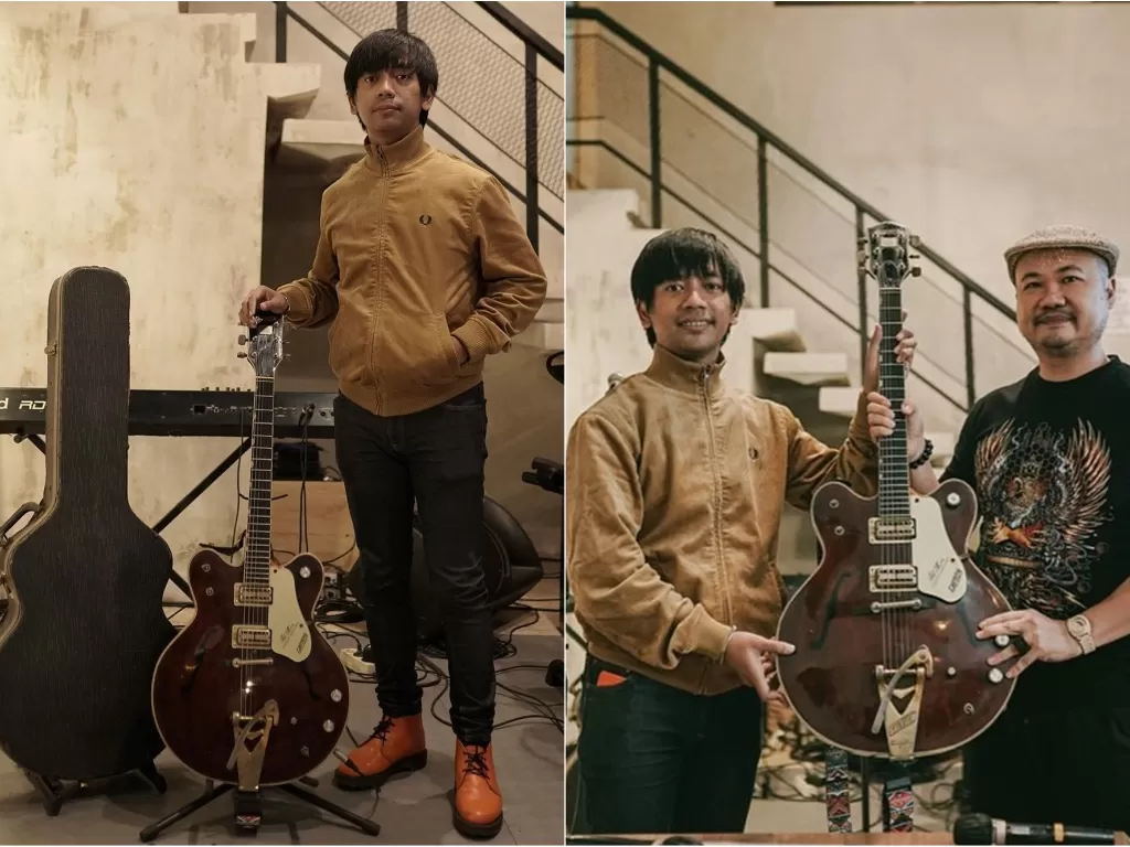 Rian Dmasiv lelang gitar kesayangan. (Instagram/@rianekkypradipta)