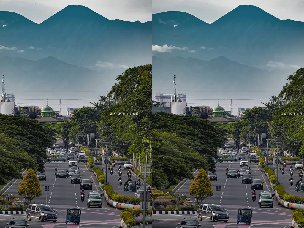 Gunung Gede Pangrango dilihat dari Kemayoran, Jakarta (Instagram/wibisono.ari)