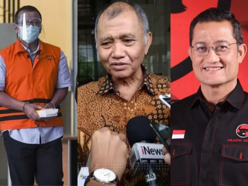 Kolase foto Edhy Prabowo, Agus Rahardjo dan Juliari Peter Batubara (ANTARA/Istimewa)