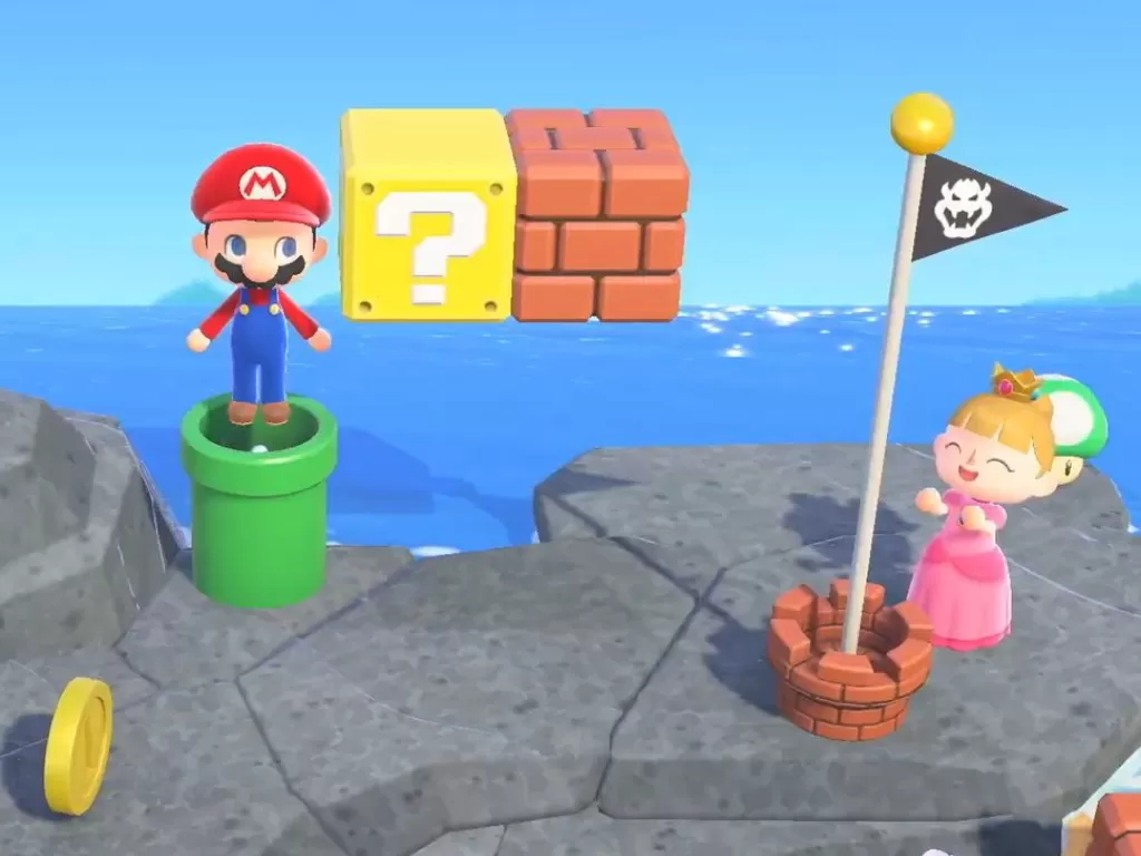 Kolaborasi antara game Super Mario Bros. dan Animal Crossing: New Horizons (photo/YouTube/Nintendo)