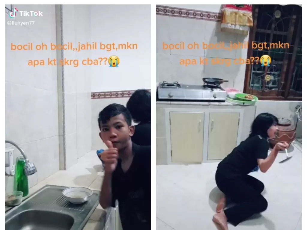 Wanita Ini Jengkel Karena Ulah Si Bocil Niat Makan Mi Malah Gigit Jari