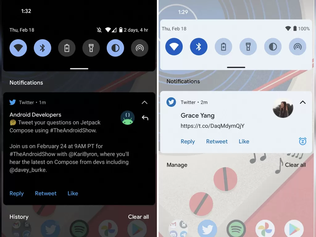 Perbandingan Android 11 dan Android 12 Developer Preview (photo/9to5Google)