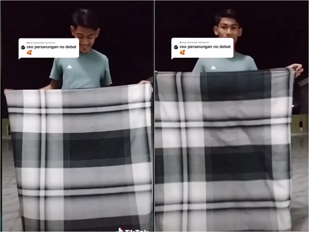 Cuplikan video tutorial pakai sarung yang rapi. (photo/TikTok/@mhd_asyari)