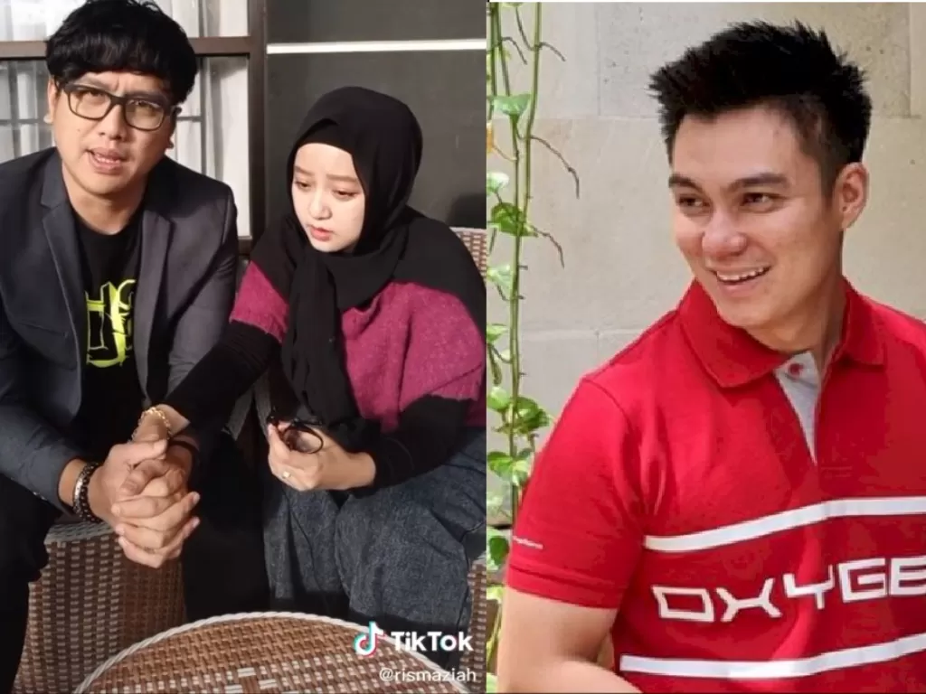 Viral Klarifikasi pasangan Mirip Nissa Sabyan dan Ayus. (Foto: TikTok/@rismaziah) Kanan: Baim Wong (Foto: Instagram/@baimwong)