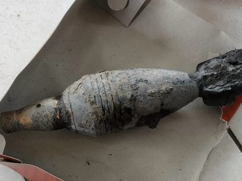 Warga Basirih menemukan mortir peninggalan Belanda (Instagram/info_kejadian_banjarmasin)