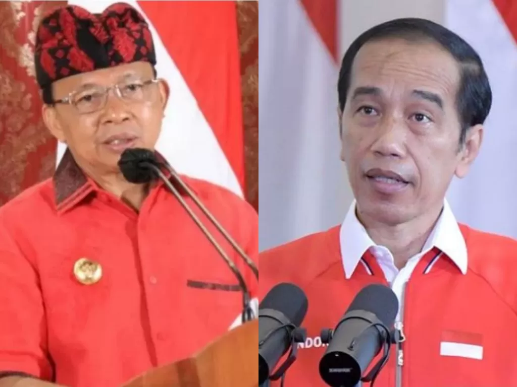 Kolase foto Gubernur Bali Wayan Koster dan Presiden Joko Widodo (ANTARANEWS) 