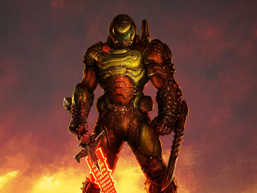 Karakter DOOM Slayer dari franchise game DOOM (photo/id Software/Bethesda)
