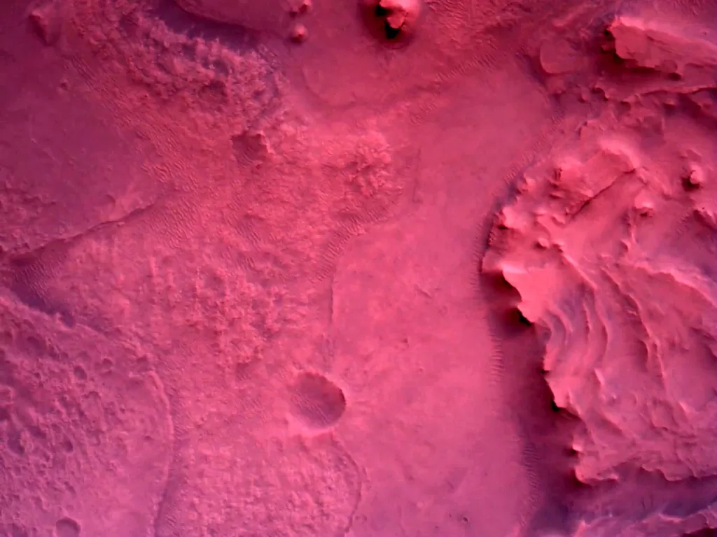 Permukaan Mars tepat di bawah penjelajah Mars Perseverance NASA (REUTERS/NASA/JPL-Caltech)