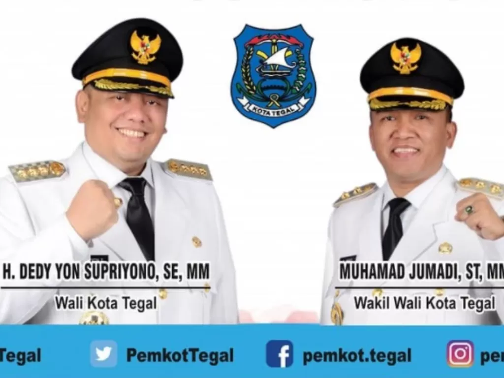 Wali Kota Tegal dan Wakilnya. (Instagram/@pemkot.tegal).