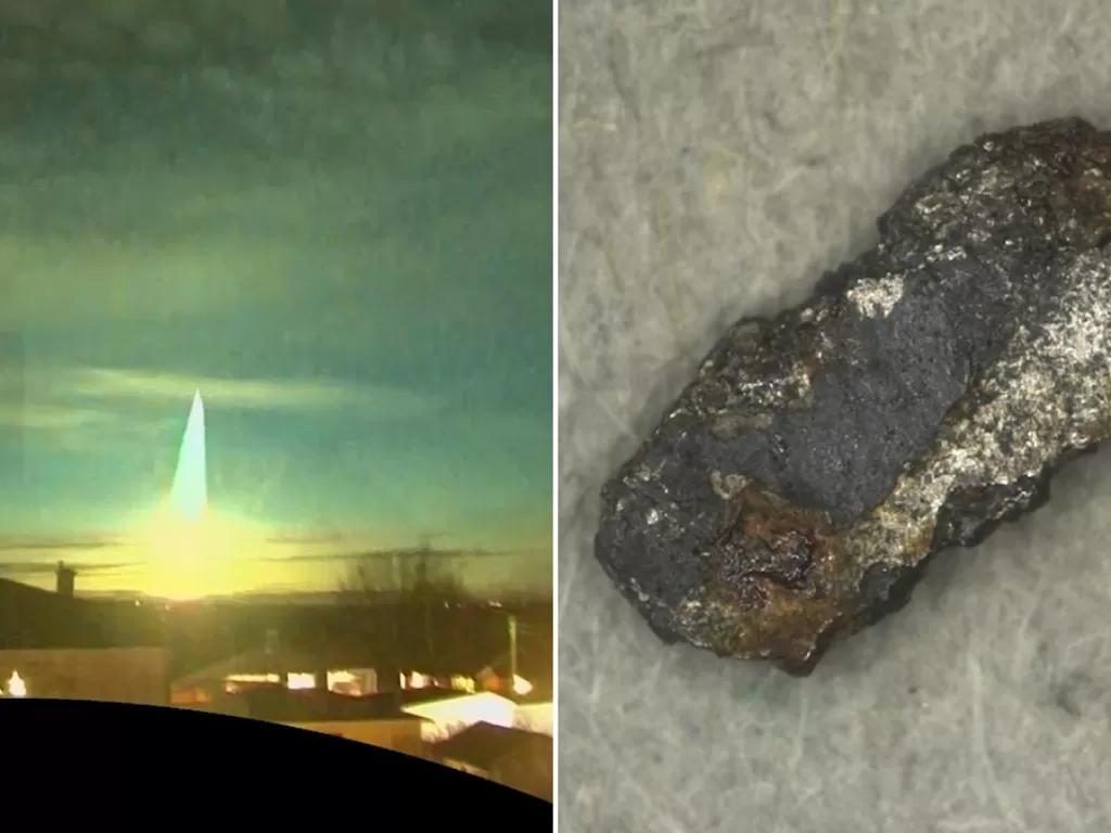 Tampilan meteorit kaya besi yang jatuh di Swedia. (photo/sverigesradio.se)