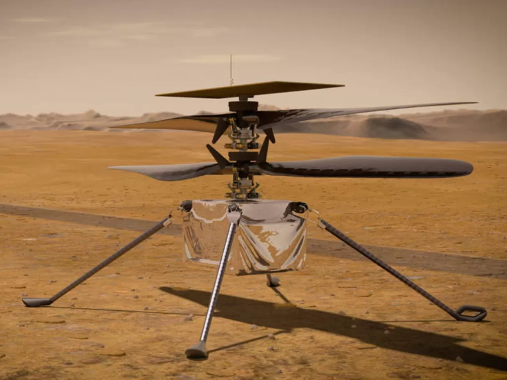 Tampilan Ingenuity, helikopter NASA yang beroperasi di Mars. (photo/Dok. NASA)