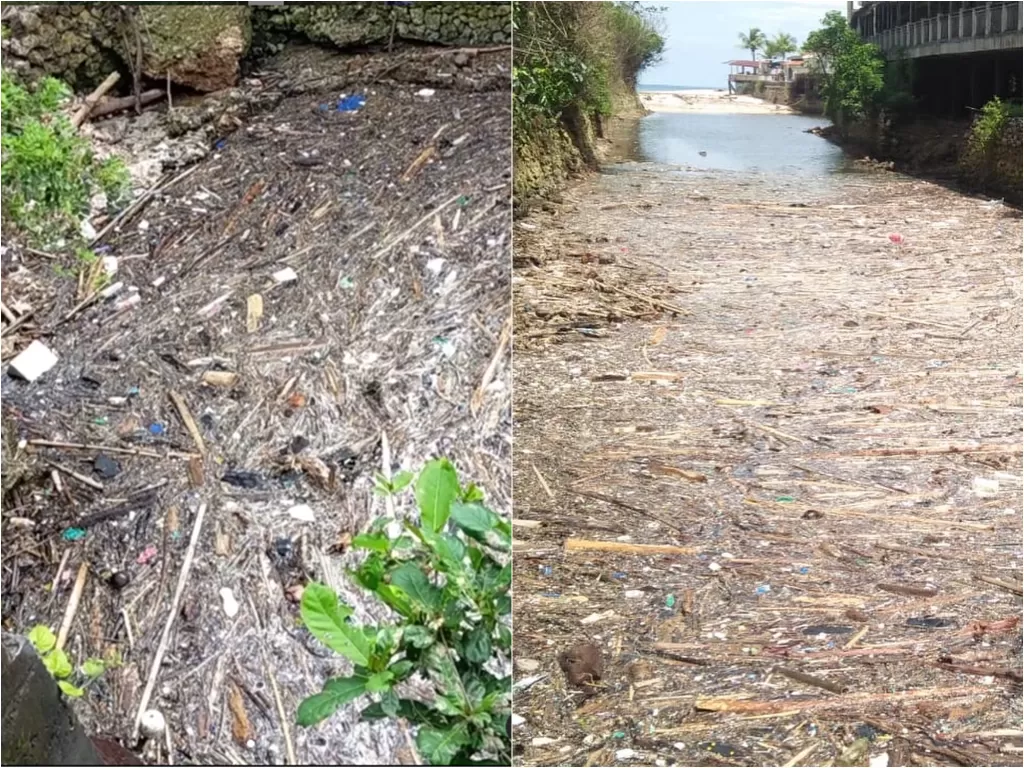 Cuplikan sungai yang kini kotor kembali di Bali. (photo/Instagram/ Sungai Watch)