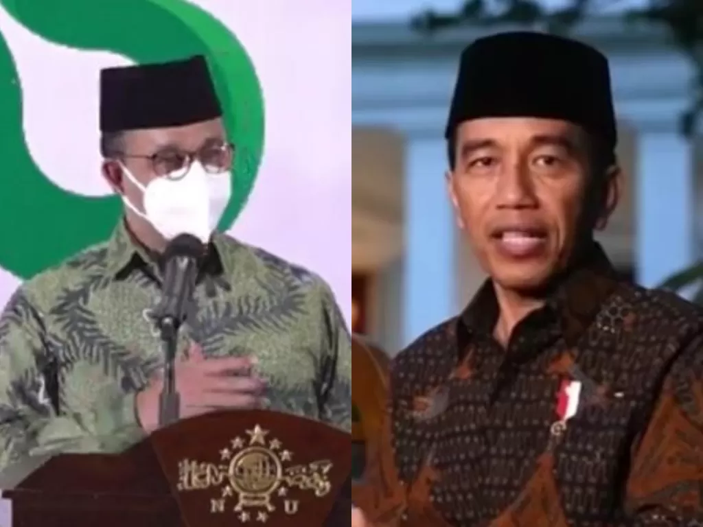Kolase foto Gubernur DKI Jakarta Anies Baswedan dan Presiden Joko Widodo (YouTube NU Channel)
