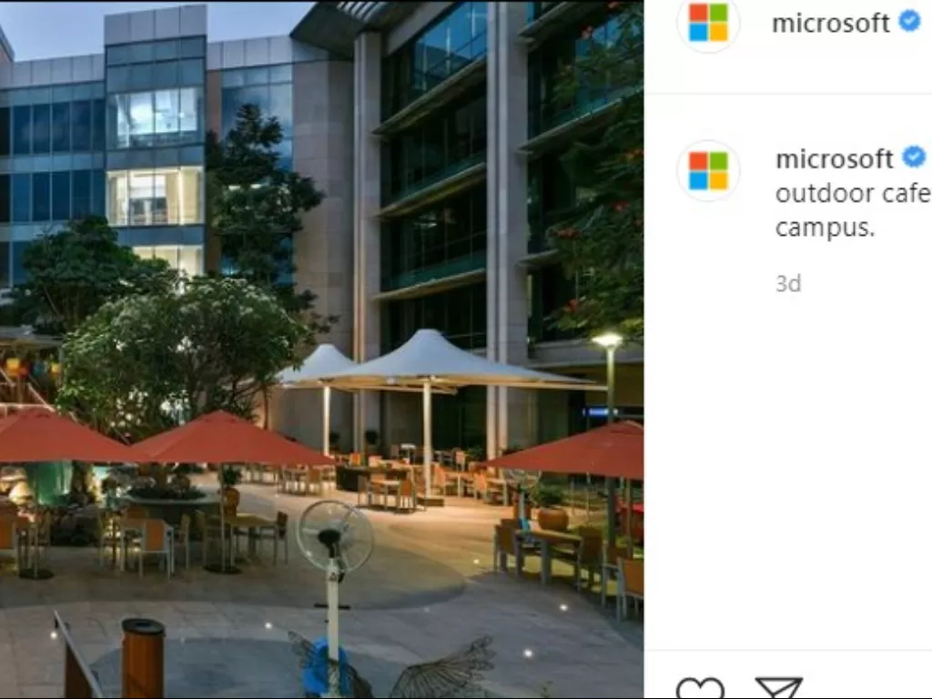 Postingan Microsoft diserang haters dari Indonesia. (IG/Microsoft)