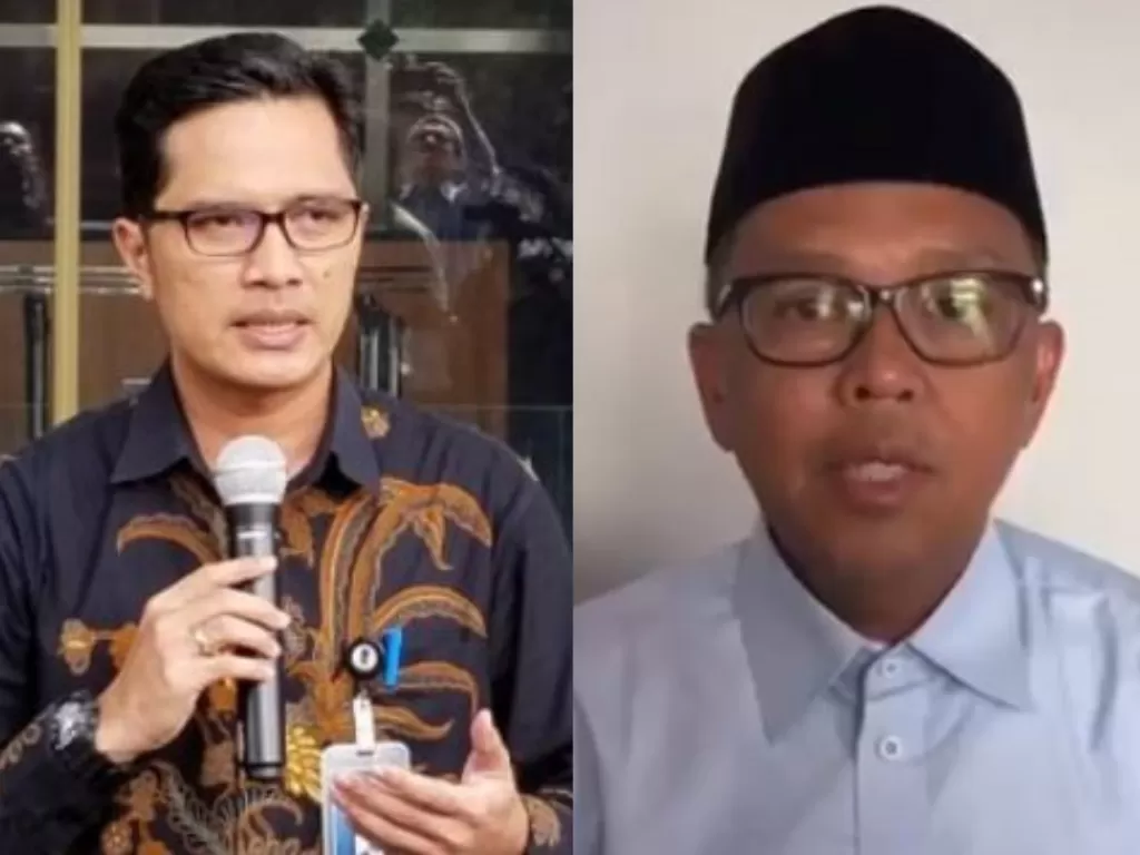 Kolase foto mantan Juru Bicara KPK Febri Diansyah dan Gubernur Sulawesi Selatan Nurdin Abdullah (ANTARANEWS/Twitter)