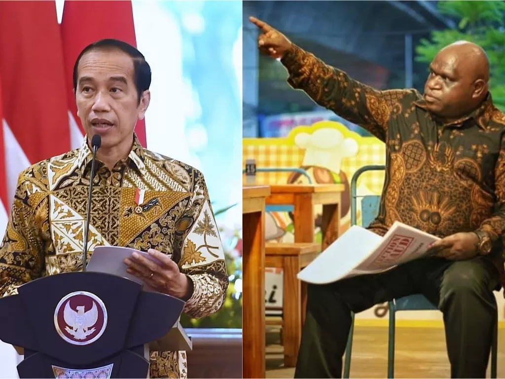 Presiden Jokowi. (Instagram/@jokowi) / Natalius Pigai. (Twitter/@NataliusPigai2)