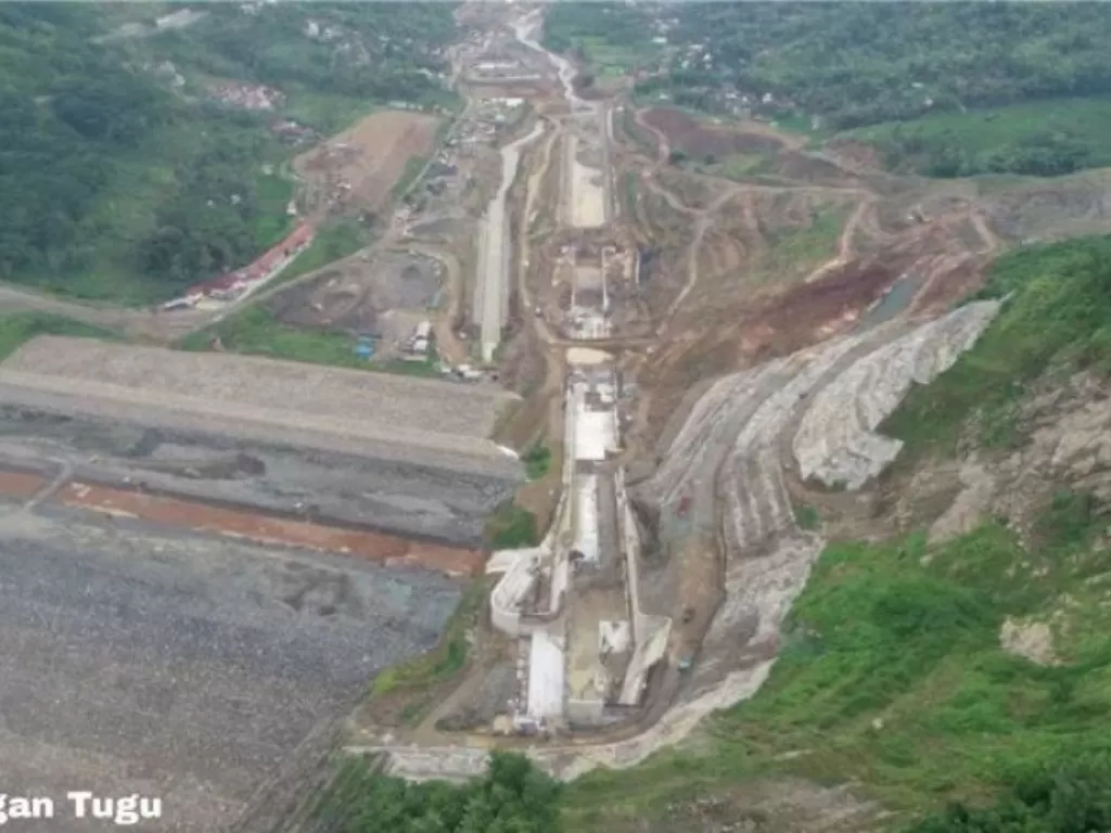 Proyek pembangunan Bendungan Tugu di Jawa Timur. ANTARA/HO-Dokumentasi Kementerian PUPR. (photo/ANTARA/Istimewa)