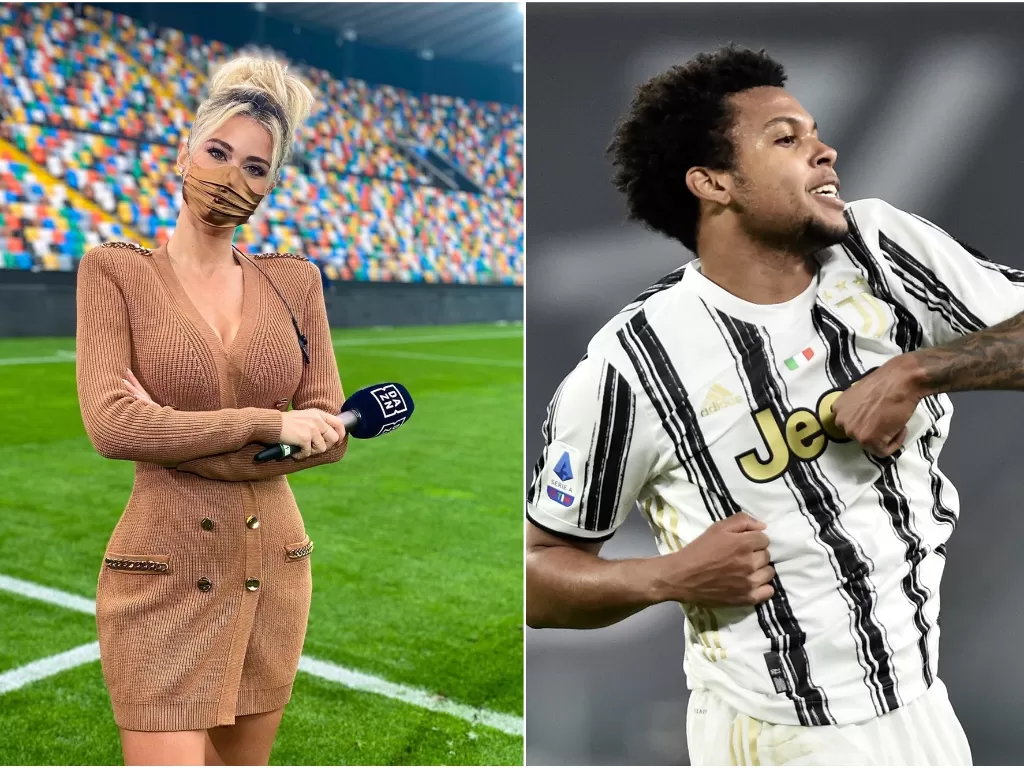 Presenter cantik Diletta Leotta dan pemain muda Juventus, Weston McKennie. (photo/Instagram/@dilettaleotta/REUTERS/Massimo Pinca)