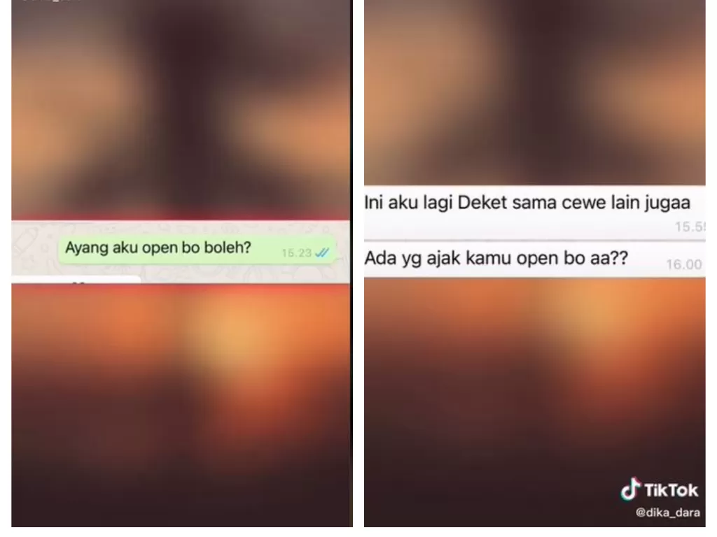 Viral prank cewek minta izin open BO ke pacarnya (TikTok/@dika_dara)