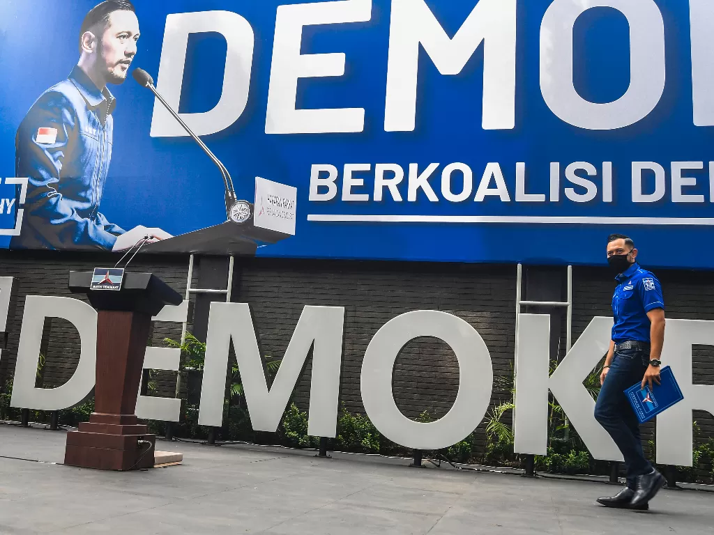 Ketua Umum DPP Partai Demokrat Agus Harimurti Yudhoyono (AHY). (Foto: ANTARA/Muhammad Adimaja)