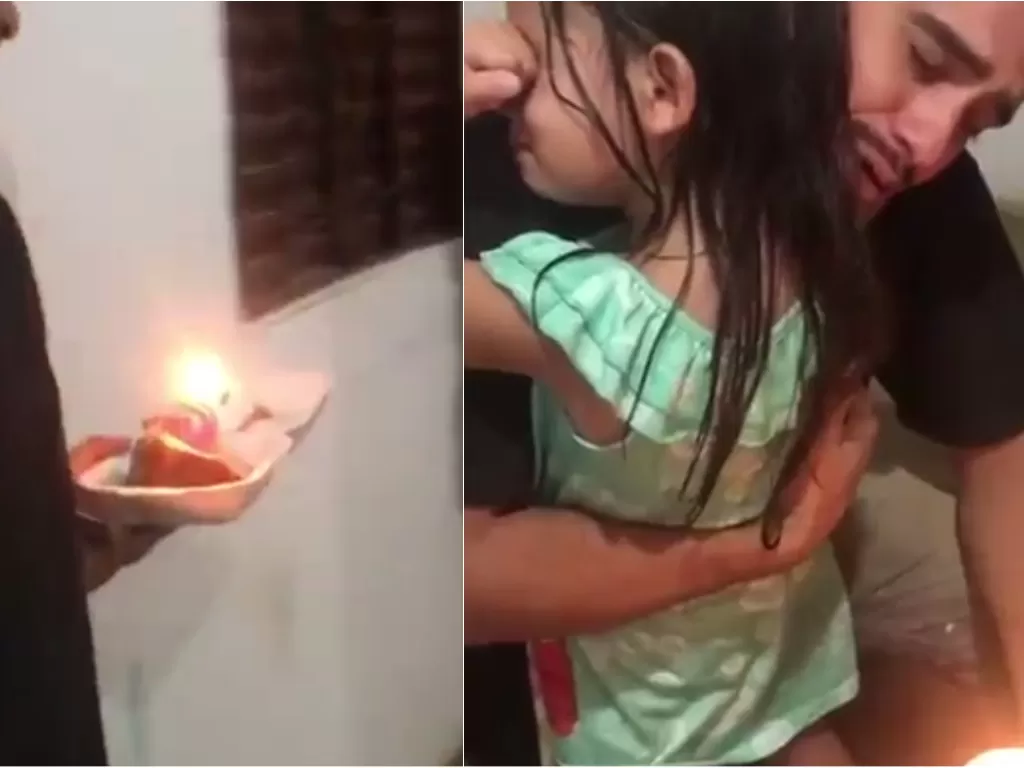 Bocah menangis diberi kue ulang tahun (Twitter/@RexChapman)