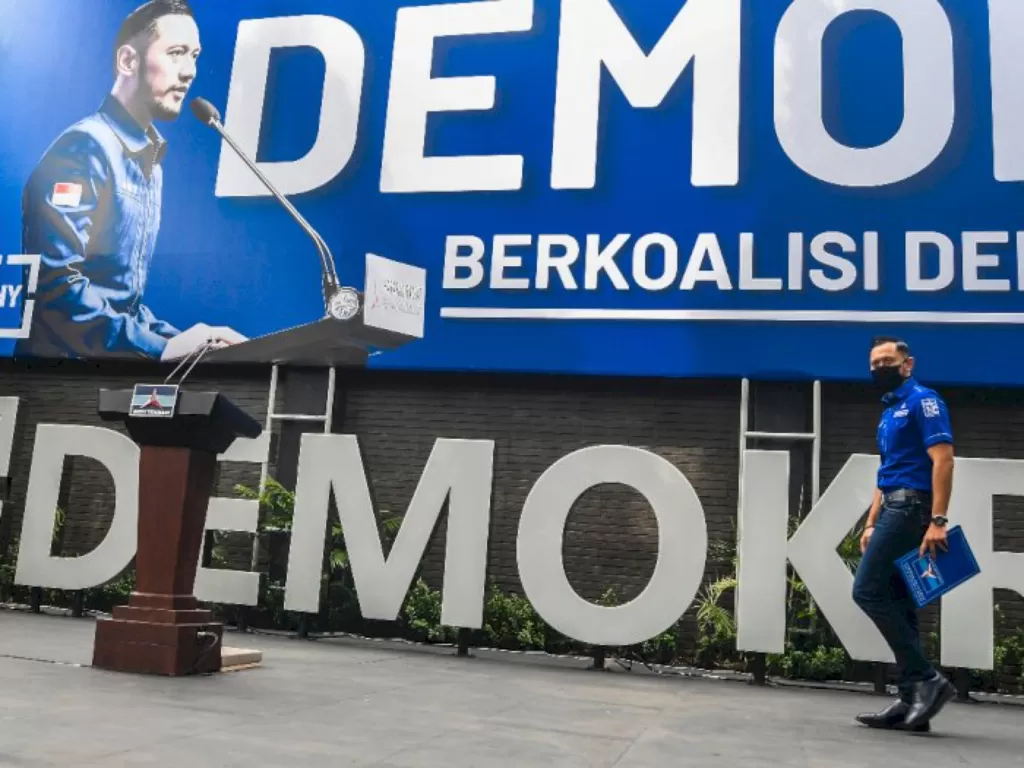 Ketua Umum DPP Partai Demokrat Agus Harimurti Yudhoyono (AHY). (ANTARAFOTO/Muhammad Adimaja)