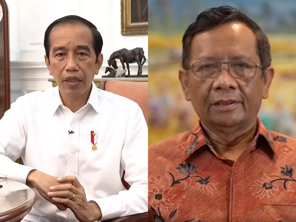 Kolase foto Presiden Joko Widodo dan Menko Polhukam Mahfud MD (YouTube Sekretariat Presiden/Instagram @mohmahfudmd)