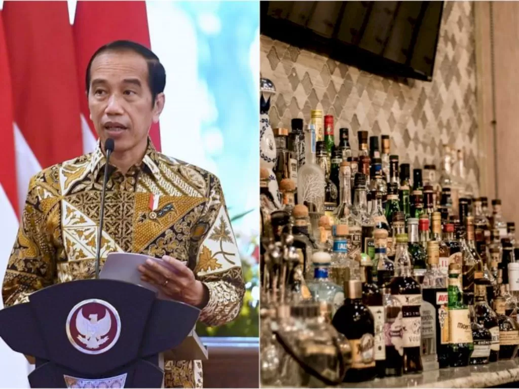 Kiri: Presiden Jokowi (Instagram/jokowi) / Kanan: Ilustrasi miras (Unsplash)