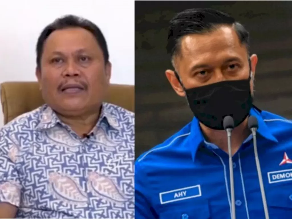 Kiri: Jhoni Allen Marbun (Youtube/Coretan Lukman), Kanan: Agus Harimurti Yudhoyono. (ANTARA/Muhammad Adimaja)
