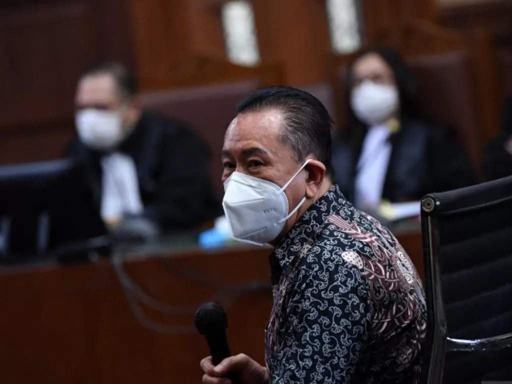 Terpidana kasus cessie Bank Bali Djoko Tjandra menjalani sidang tuntutan dalam perkara suap kepada jaksa dan perwira tinggi Polri serta pemufakatan jahat di Pengadilan Tipikor, Jakarta, Kamis (4/3/2021). (Antara)