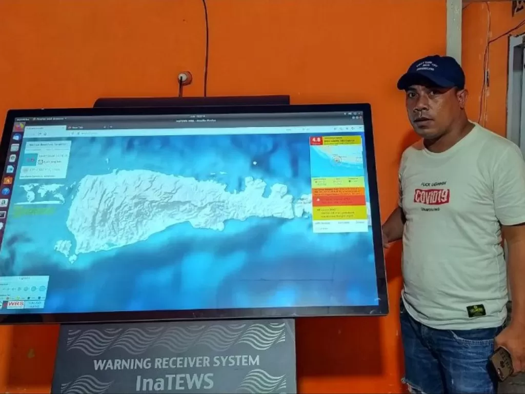  Alat deteksi dini gempa bumi dan tsunami di Bobong ibukota kabupaten Pulau Taliabu (Pultab) (Abdul Fatah). (Antara)