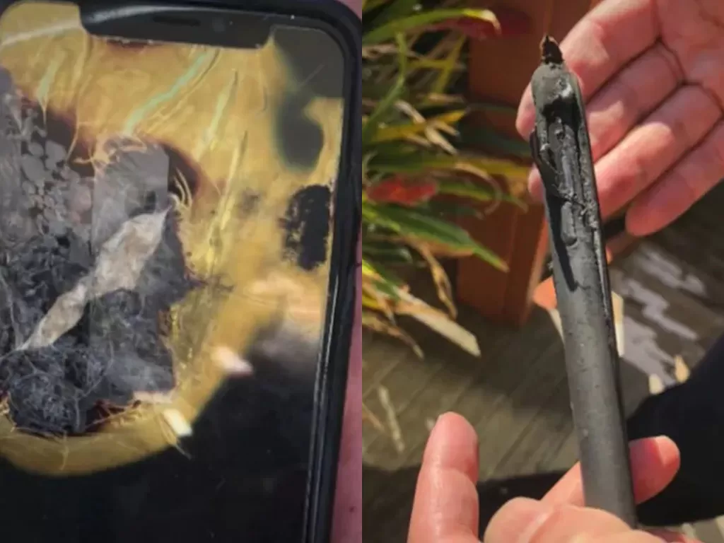 iPhone X milik seorang pria di Australia yang meledak (photo/Dok. 7NEWS)