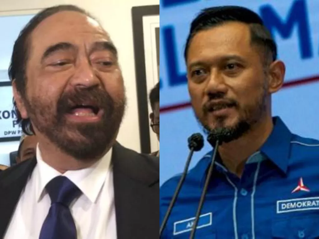 Kolase foto Ketua Umum Partai NasDem Surya Paloh dan Ketua Umum Partai Demokrat Agus Harimurti Yudhoyono (ANTARANEWS)