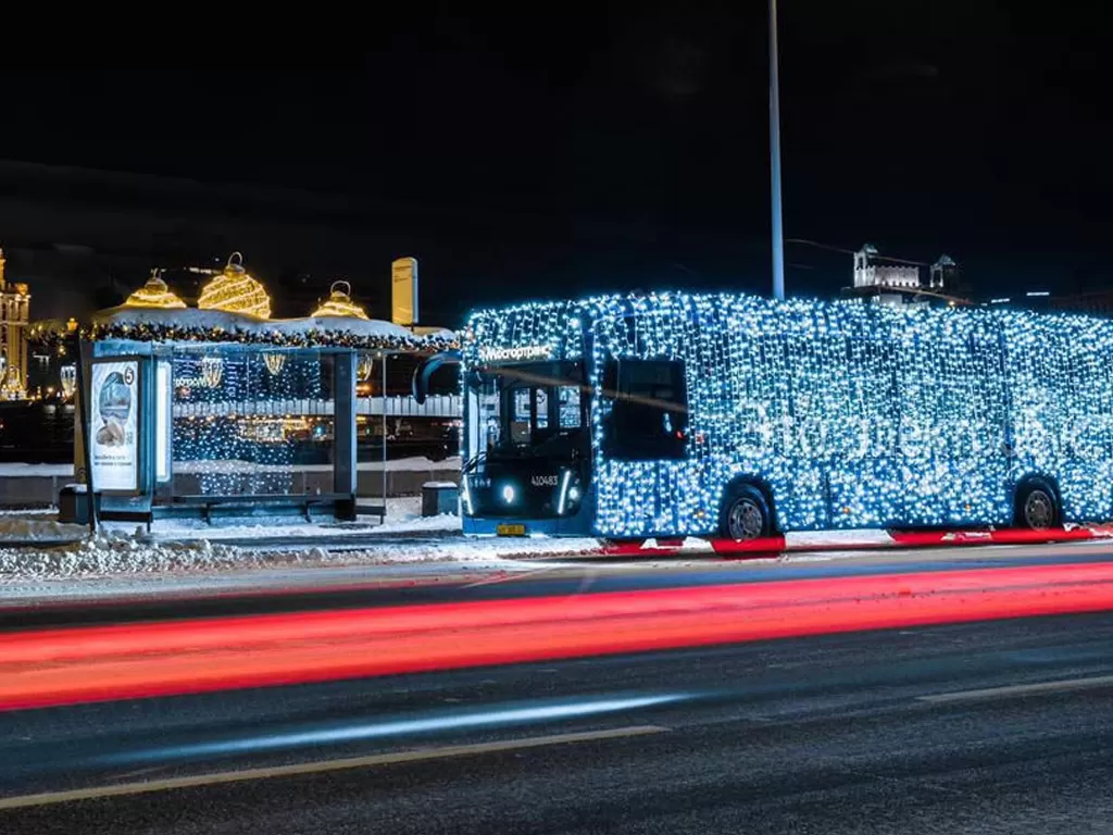 Tampilan bus listrik yang ada di Moscow, Rusia (photo/Sustainable-Bus)