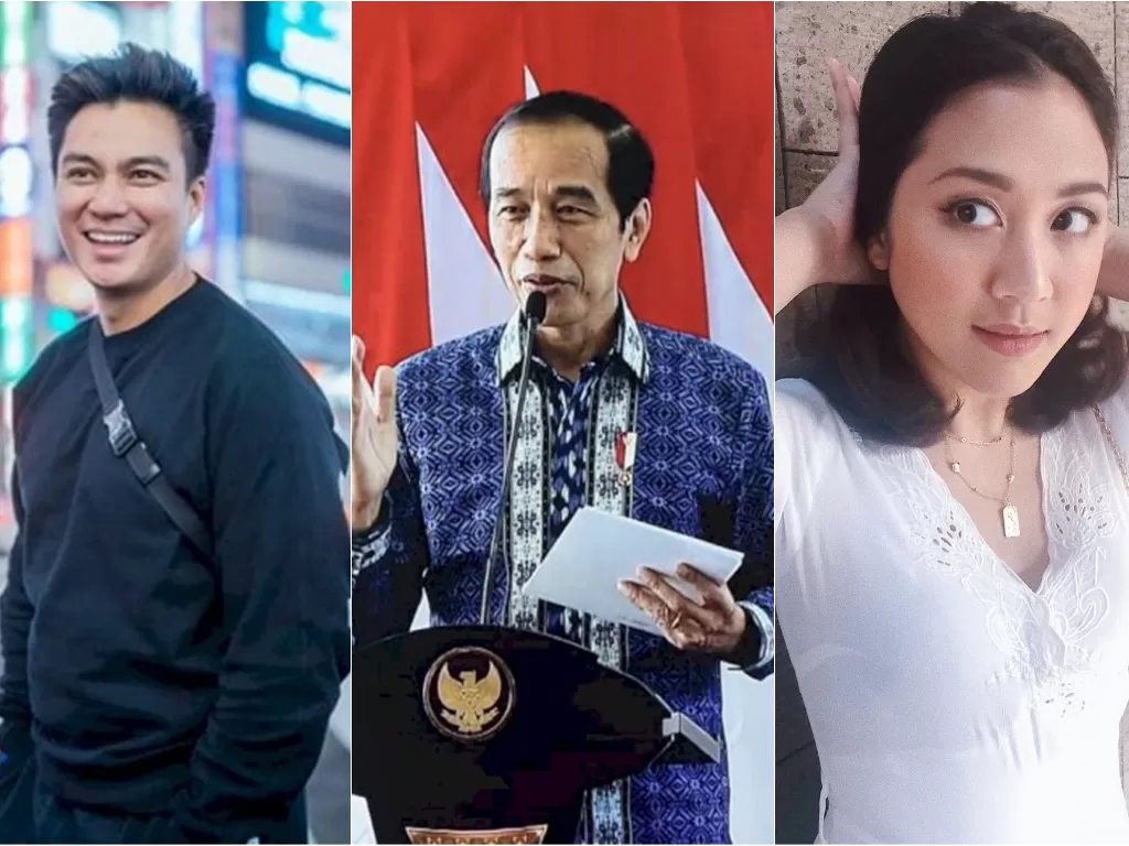 Kiri: Baim Wong. (Instagram/@baimwong). / Tengah: Presiden Jokowi. (photo/Instagram/@sekretariat.kabinet) / Kanan: Sherina Munaf. (Instagram/@sherinasinna)