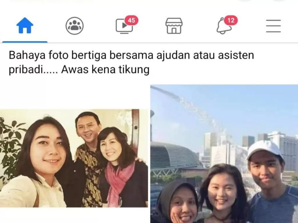 Pasangan yang kena tikung orang dekat, netizen ingatkan bahaya foto bertiga. (Facebook)