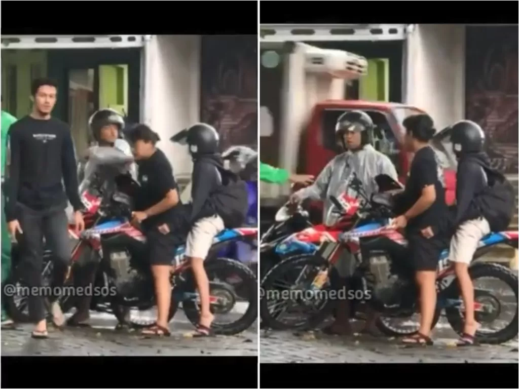 Bapak-bapak ngamuk ke pemuda pengendara motor di pinggir jalan Kota Malang (Instagram/memomedsos)