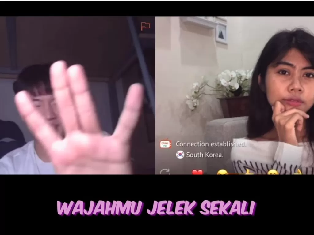 Pria Korea hina orang Indonesia lewat OmeTV (YouTube/INDAH ASMIGIANTI)