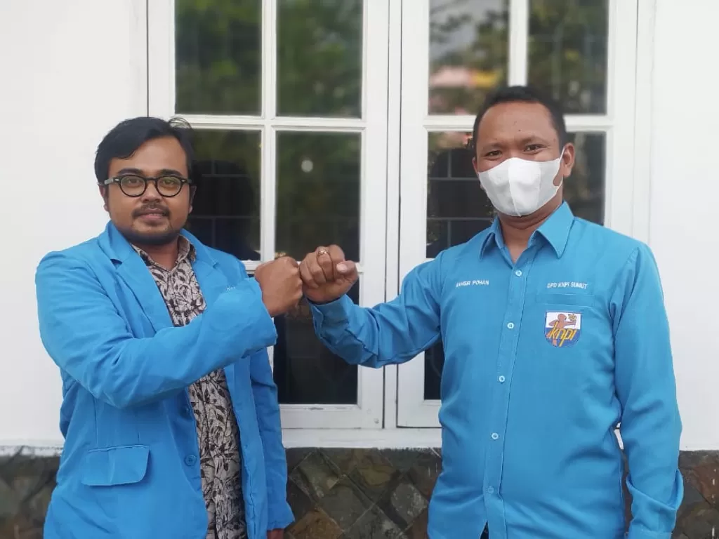 Ketua Karateker DPD KNPI Kabupaten Mandailing Natal, Bambang Saswanda Harahap (Kiri) dan Ketua DPD KPNI Sumut, Samsir Pohan (Kanan) (Istimewa)