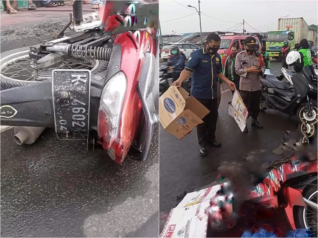 Kecelakaan motor di Jalan Raya Bekasi (Instagram/saiful_ulum99)