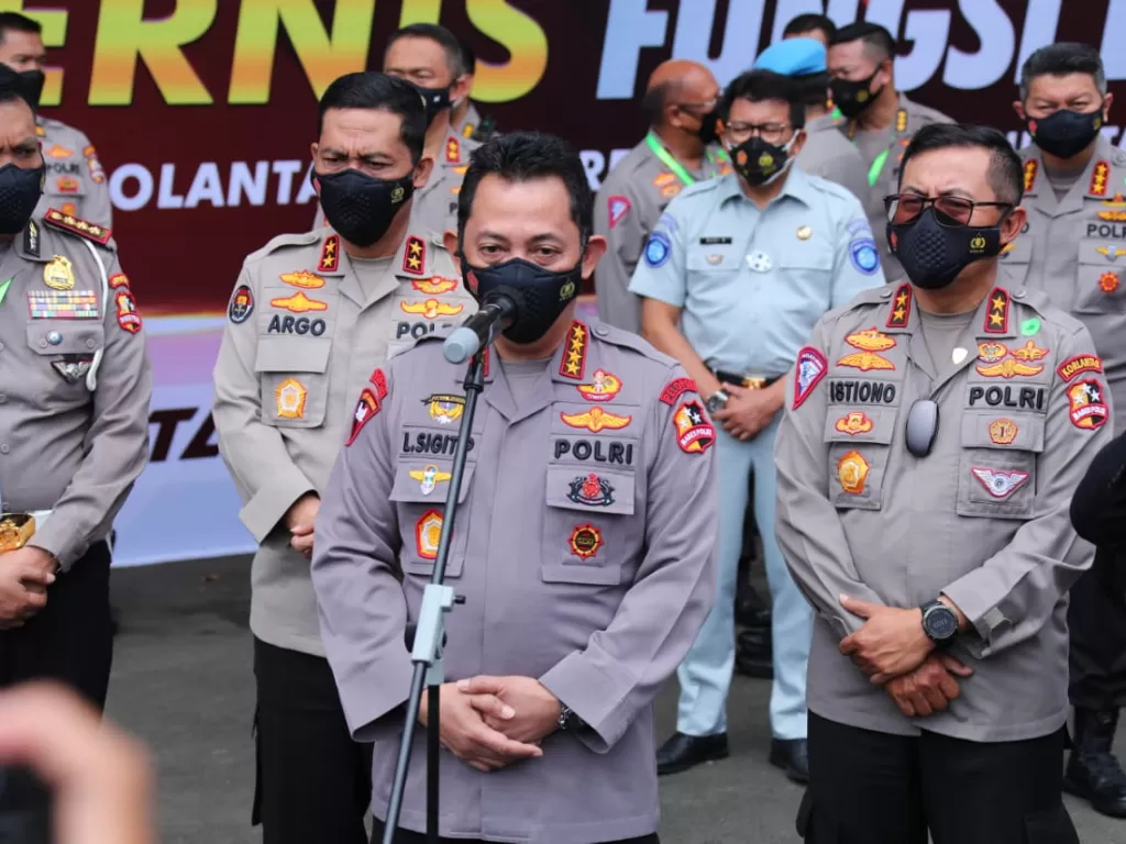 Kapolri Jenderal Polisi Listyo Sigit Prabowo membuka rapat kerja teknis (rakernis) fungsi lalu lintas 2021. (Dok. Divisi Humas Mabes Polri)