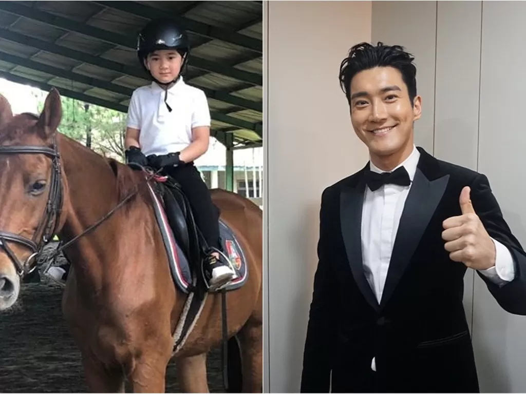 Kiri: Rafathar naik kuda. (Instagram/@raffinagita117) / Kanan: Siwon. (Instagram/@siwonchoi)