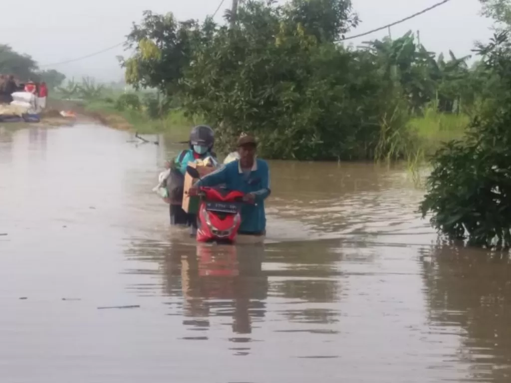 Banjir luapan Kali Lamong di Kabupaten Gresik, Jatim. (ANTARA Jatim/HO Pemkab Gresik/AM)