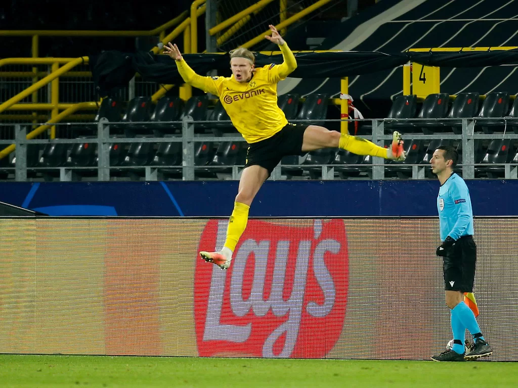 Penyerang Borussia Dortmund, Erling Haaland. (photo/REUTERS/Leon Kuegeler)