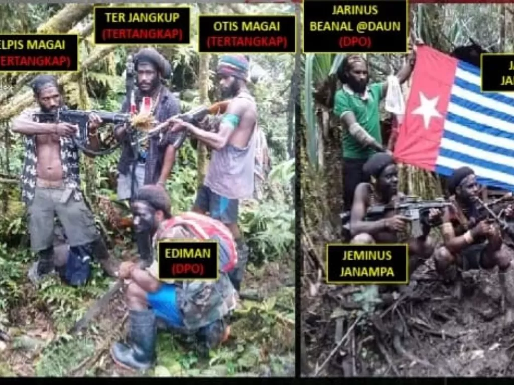 Tim Satgas Nemangkawi menciduk empat anggota Kelompok Kriminal Bersenjata (KKB) kelompok Joni Botak. (Dok Istimewa)
